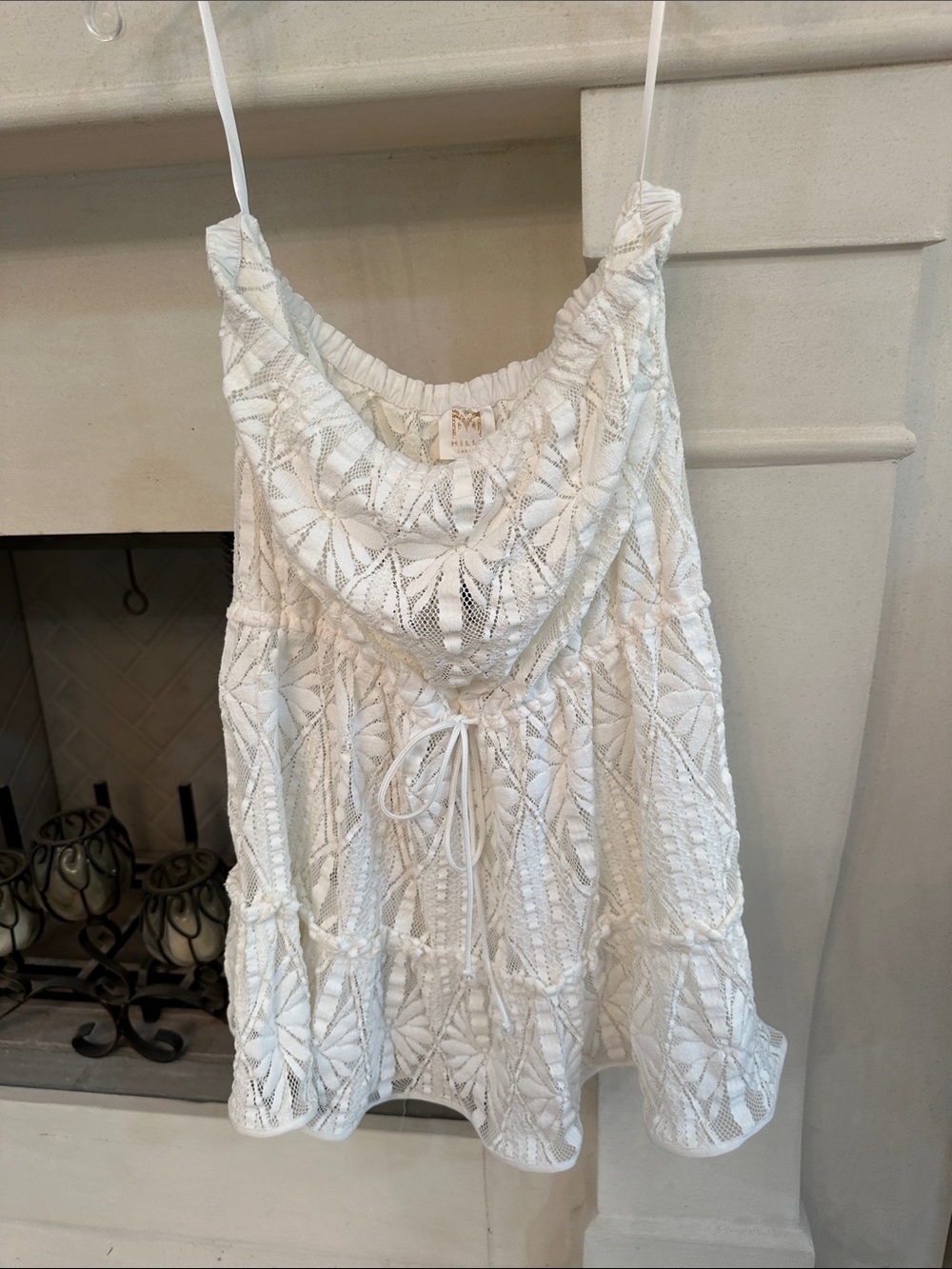 Milly White Crochet Swim Coverup